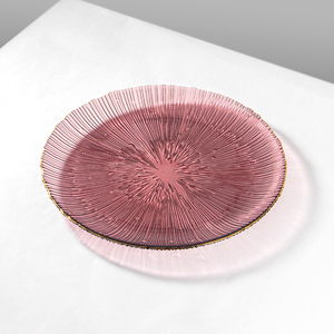 Jinghuang thủy tinh nhà máy trực tiếp sang trọng trang trí màu hồng tấm Glass Wedding Dinner tấm cho tổ chức sự kiện, bát thủy tinh tấm - Product Image 4