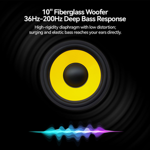 EASEMELO Pure MA10 Subwoofer Speaker 10 inci dengan Kerucut Fiberglass Kelas untuk Amplifier dengan Input XLR/TRS/RCA untuk Studio Rumah & Bioskop - Product Image 3