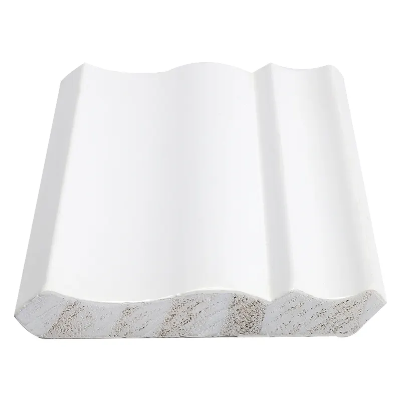 Moulage de couronne d'amorçage de panneau de plafond blanc de matériaux en bois de bonne qualité