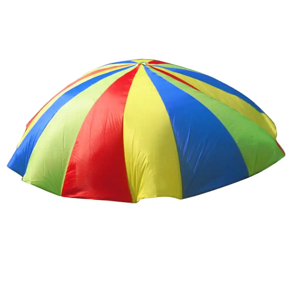 Regenboog Parachute Knuffel Tenten Opvouwbare Kinderen Spelen Spel Met Handvatten Op Maat Polyester Materiaal Voor Kinderen Unisex