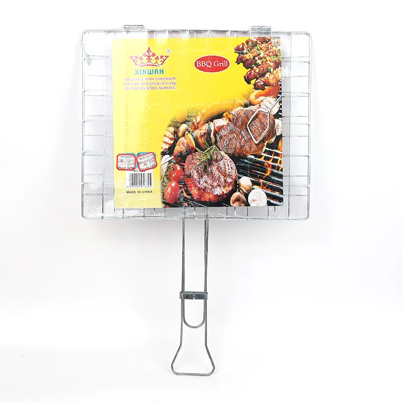 Folding Portable Bbq Grill Wire Mesh Bbq Grill Netting Bbq Net Grill With Handle Design