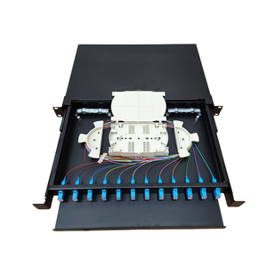 24 puertos 1u 19 pulgadas fibra Patch Panel Sc Lc Fc St fibra empalme bandeja fibra óptica cajón Patch Panel - Product Image 4