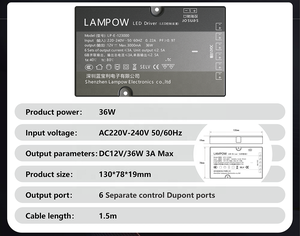 3-Year Warranty LED <strong>Strip</strong> <strong>Driver</strong> PF 0.97 <strong>Input</strong> AC220V-240V 50/60Hz <strong>Output</strong> 36W 12V Power Supply for LED Lighting - Product Image 5