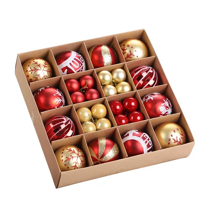ボールの形をした3-6cmのクリスマスツリーの装飾がセットされた44個のクリスマスボールを販売しています