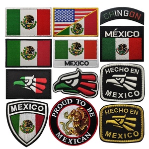 تصميم طائر مكسيكي خيوط ذهبية تطريز قماش ايكو-صفيحة قماشية مصنوعة من الحديد-حقيبة ظهر شعار وطني - Product Image 1