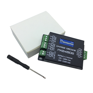 PX24506 DMX 512 Decoder Treiber 9A DMX 512 Verstärker 12V 24V LED DMX512 Controller für RGB LED Strip Lights