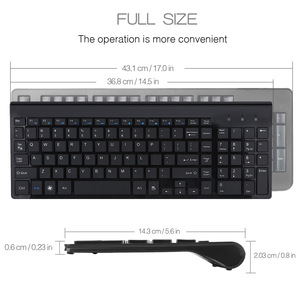 Juego de ratón y teclado inalámbrico 102 teclas 2,4 GHz teclado inalámbrico ultrafino y peine de ratón teclado de tamaño completo para ordenador PC - Product Image 3