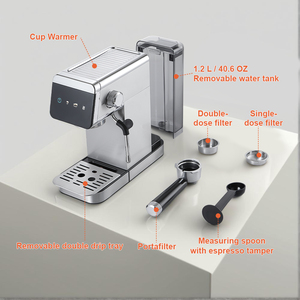 Macchina da caffè Espresso professionale da 15 Bar con pannello a sfioramento potente bacchetta a vapore per latte in microschiuma - Product Image 5