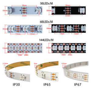 1-5M kiti DC 5V WS2812B LED esnek piksel ışık şeridi 30 veya 60 LEDs/M & mavi diş SP110E SPI TTL haneli sinyal karartıcı kontrol cihazı - Product Image 2