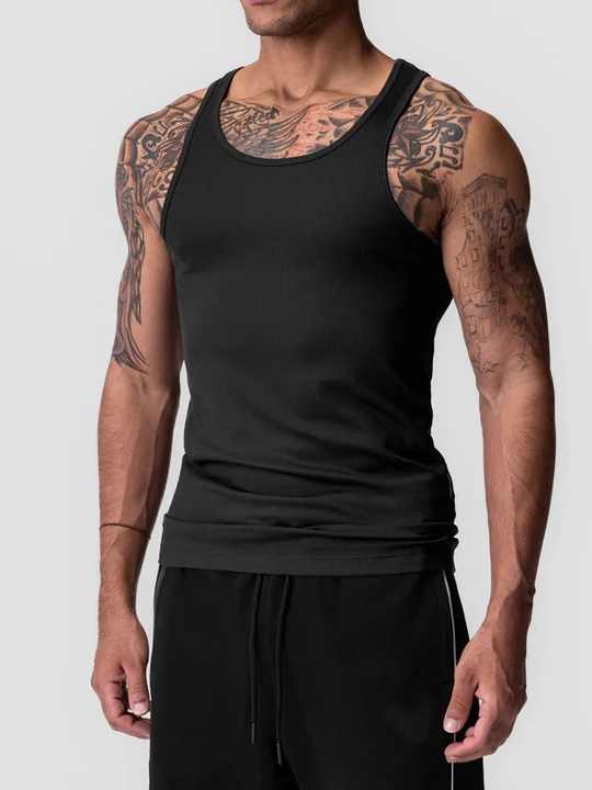 Running Gym Workout Soft and Lightweight Sleeveless Sportswear Bodybuilding Muscle Fit Men's Ribbed Tank Tops