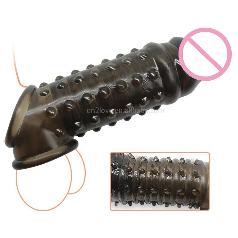 Erkekler için toptan elastik kullanımlık prezervatif yumuşak silikon Penis Extender kol Penis uzatma seks oyuncakları adam için