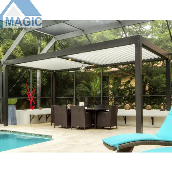 Vendita calda Gazebo 2x4 3 x3 3 x4 4 x4 Set di mobili da giardino moderni di lusso Pergola in alluminio per esterni