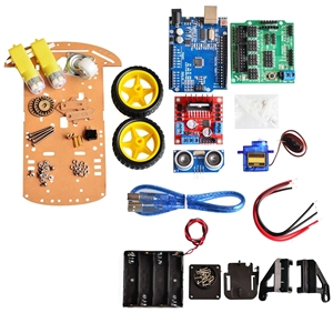 Smart Electronics Motor Smart Roboter Auto Chassis Kit Geschwindigkeit geber Batterie kasten 2WD Ultraschall modul für Arduino Diy Kit