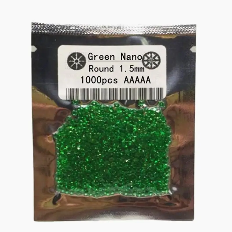 Gemas pequeñas y sueltas, piedras verdes Nano, espinela redonda para fabricación de joyas