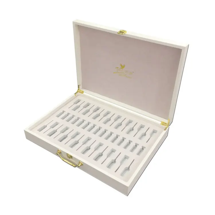 Kustom Putih Finish Kotak Kayu Parfum Minyak Esensial Kotak Kemasan Hadiah Kosmetik