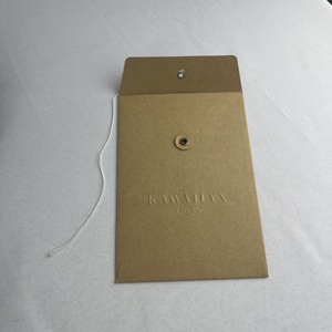 Benutzer definierte A5 A6 Kraft papier Dokument verpackung Umschlag Geprägtes Logo Luxus Braun Recycelt Umschlag mit Knopf und Schnur verschluss - Product Image 4