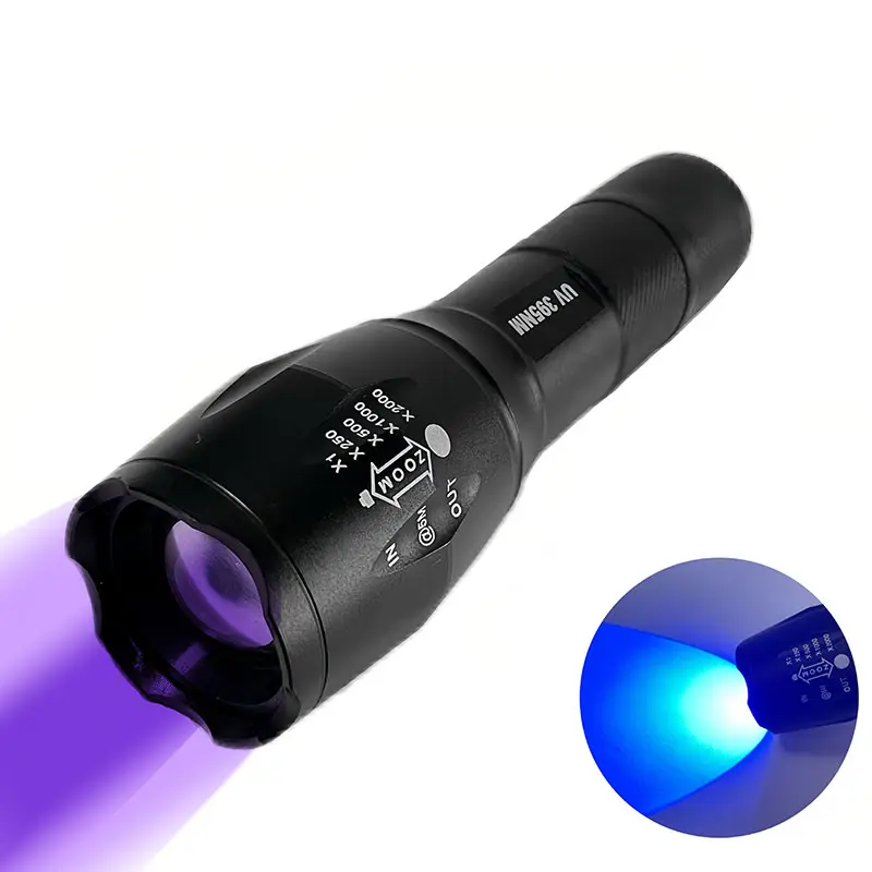 UV LED Flashlight Torch 395nm AAA 18650 Battery Purple Light Source UV LED Torch Lamp Lantern