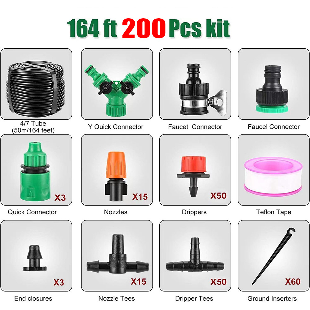 50m 200pc drip irrigation kit
