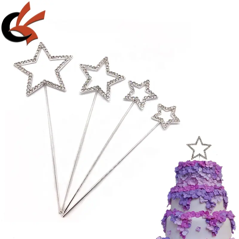 Varie Dimensioni a forma di Stella di cristallo di bling strass cake topper