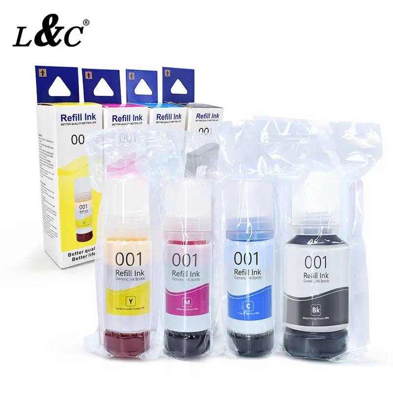 L & c amazon top seller 001 ep001 impressão termoformada tinta universal tinta para epson l4150 l4160 l6160 l6170