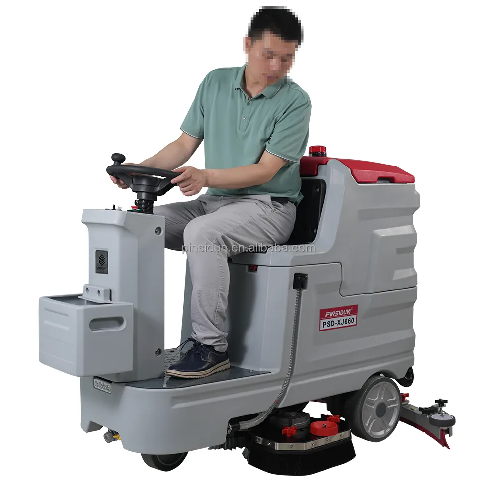 Fregadora de piso de conducción nueva y Original, máquina de Limpieza de piso de rueda de fregado