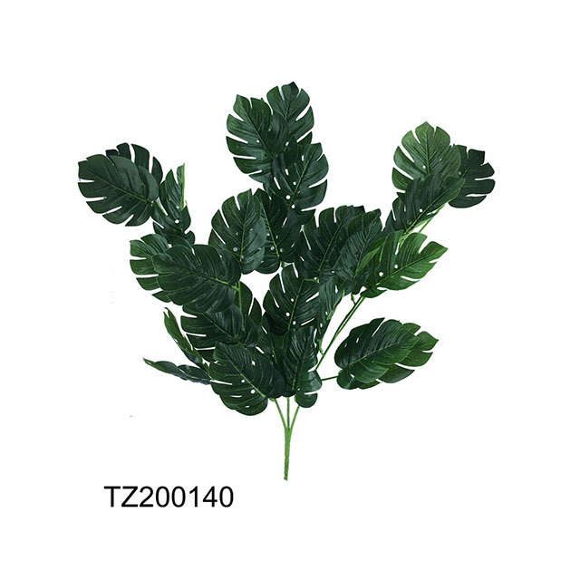 Artificial Plastic Green Palm Tree Tropical Leaves Decorations Green  leaf bouquet bunch for Home Hotel Wedding Hotel Decoration
