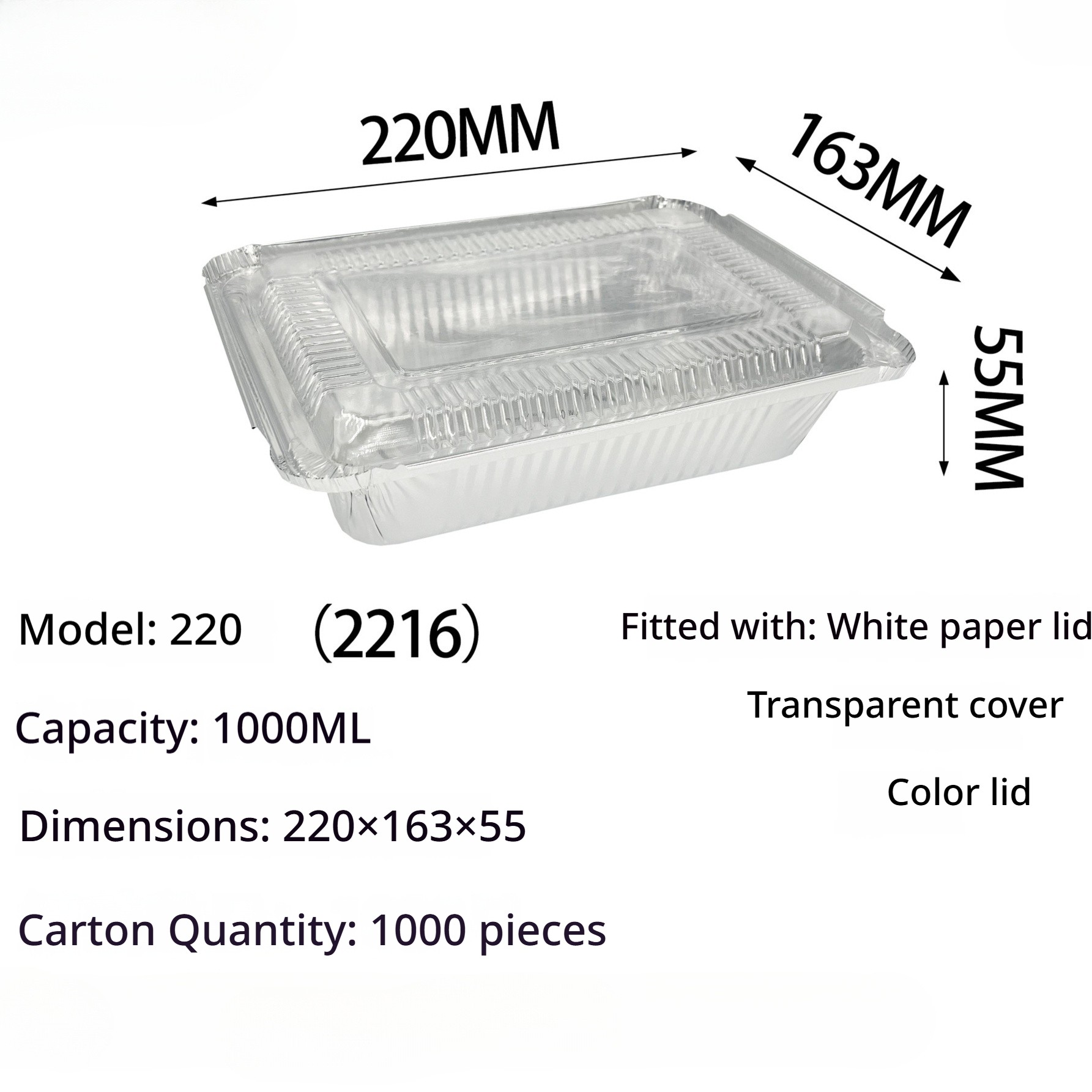 220 plus couvercle transparent