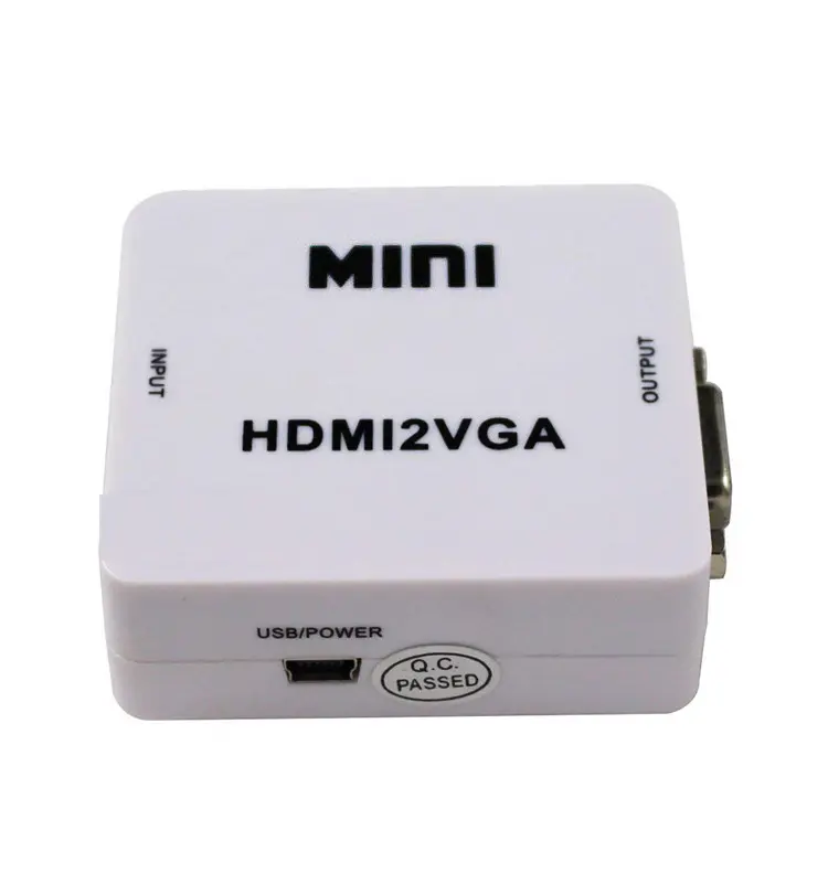 Mini conversor de vídeo hdtv, conversor de vídeo hd 2vga, conversor de sinal de vídeo e áudio 1080p, conversor hdtv2vga para ps3 xbox360 blu-ray dvd set-top boxes p