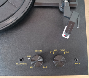 Mini reproductor de discos de vinilo de plástico clásico de 3 velocidades con entrada/salida auxiliar Bluetooth, accesorio de Audio y vídeo con función de 5V - Product Image 5