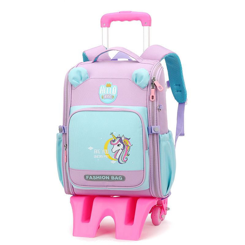 Sac violet haut pied avec 6 roues