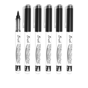Marka yeni siyah ve beyaz renk su bazlı akrilik DIY boyama için işaretleyici kalem fırça ucu sıvı düz Tip - Product Image 2