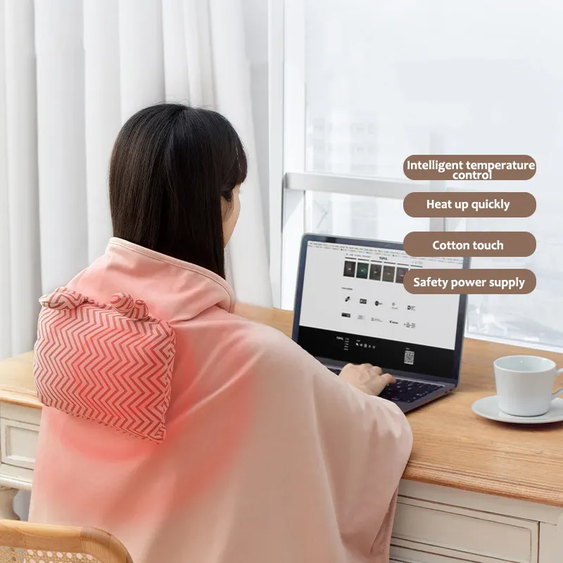 Dropshipping 3 Níveis de Controle de Temperatura Home Office Cobertores Elétricos para o Inverno Inteligente Quente Aquecido Wearable USB Aquecimento Xale
