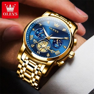 OLEVS OEM Custom Edelstahl Mondphase wasserdicht Multifunktion ale leuchtende Business Chronograph Quarzuhr für den Menschen