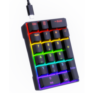 ¡YF20 20-Key Wired USB Type-c Ergonómico RGB Mini Teclado numérico mecánico para juegos de computadora de oficina y negocios en Stock! - Product Image 2