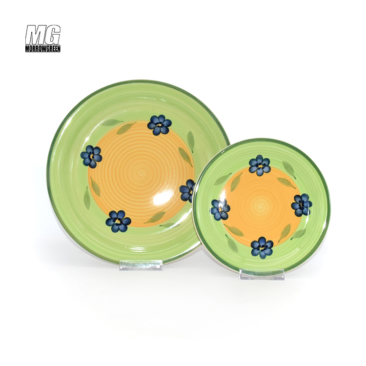 Ceramic Stoneware Porcelain High Quality Plate Bowl Golden Edge Dishes & Plates Luxury Round dinner plate set