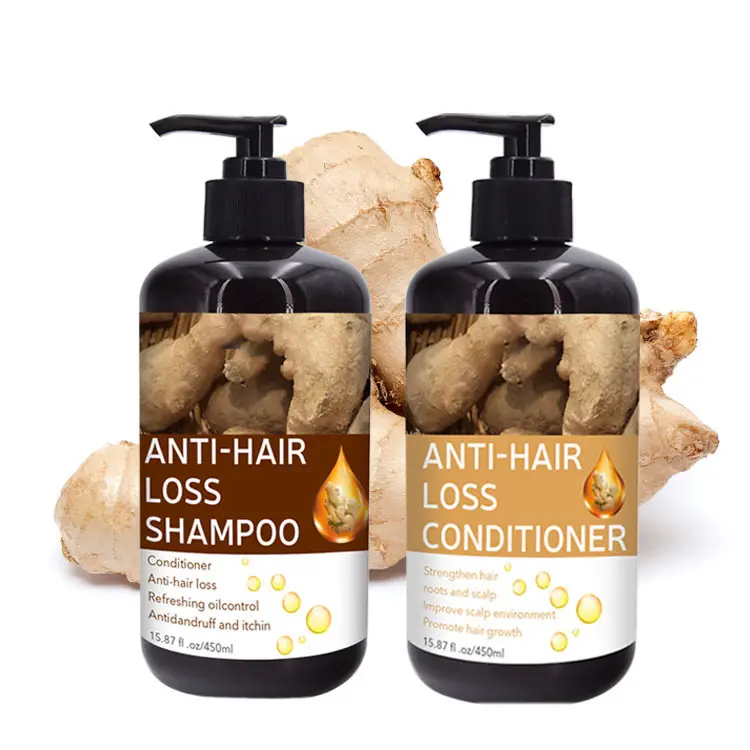 Champú y acondicionador de jengibre para el cuidado del cabello, 100% Natural y orgánico, tu propia marca