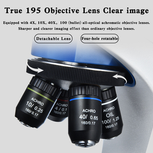 Microscopio de laboratorio binocular de inspección óptica para niños LUXUN, fuente de luz LED para estudiantes y tobogán Olympus - Product Image 5