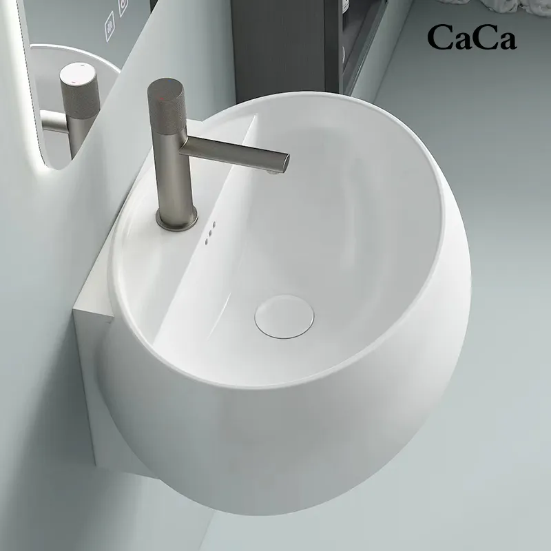 CaCa nuova tendenza montaggio a parete in ceramica mezzo piedistallo appesi a parete bacini appesi in arte lavabo