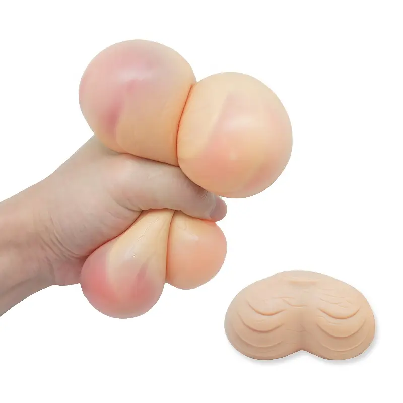 Hot Selling Scrotum Shape Stress Ball Adult Gift Joke Toy Men Testicle Ball Toy
