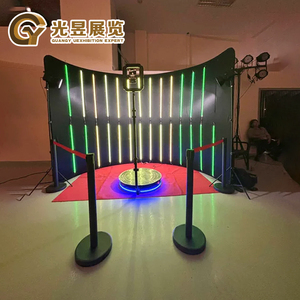 360 Photo Booth Phụ Kiện Màu Xanh Lá Cây màn hình xoắn ốc bao vây nền xách tay 360 Photo Booth Backdrop với LED ánh sáng - Product Image 5
