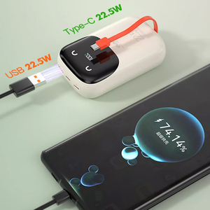Led ekran ile Miccell Mini çok fonksiyonlu güç banka mobil hızlı şarj taşınabilir 10000mah güç banka dahili kablo - Product Image 4