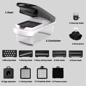 13/14 1 çok fonksiyonlu mutfak Gadget plastik sebze kıyıcı manuel sebze kesici meyve patates dilimleme rende - Product Image 4