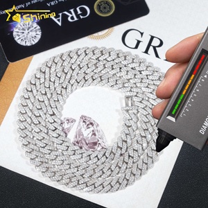 Stokları 8MM 925 ayar gümüş altın kaplama yeni gelenler Hip Hop VVS D renk Moissanite küba bağlantı zinciri