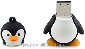 PVC USB 2.0更新防水USB记忆棒日期存储Pendrive拇指驱动器礼物可爱企鹅32GB