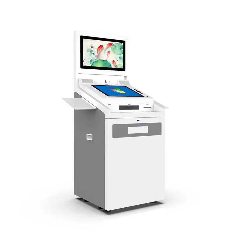 OEM \ ODM 21.5 "schermo pubblicitario touch screen distributore di contanti self-service stampante per report A4 scansione di documenti chiosco self-service