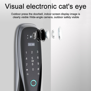 דלת פליז חשמלית מנעולים חכמים עבור דלת tuya מנעול דלת חכמה עם טביעת אצבע ושליטה מרחוק - Product Image 2