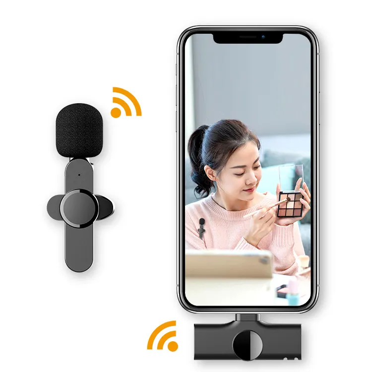 Microfono Wireless Lavalier Mini Streaming Live Streaming portatile per telefono cellulare