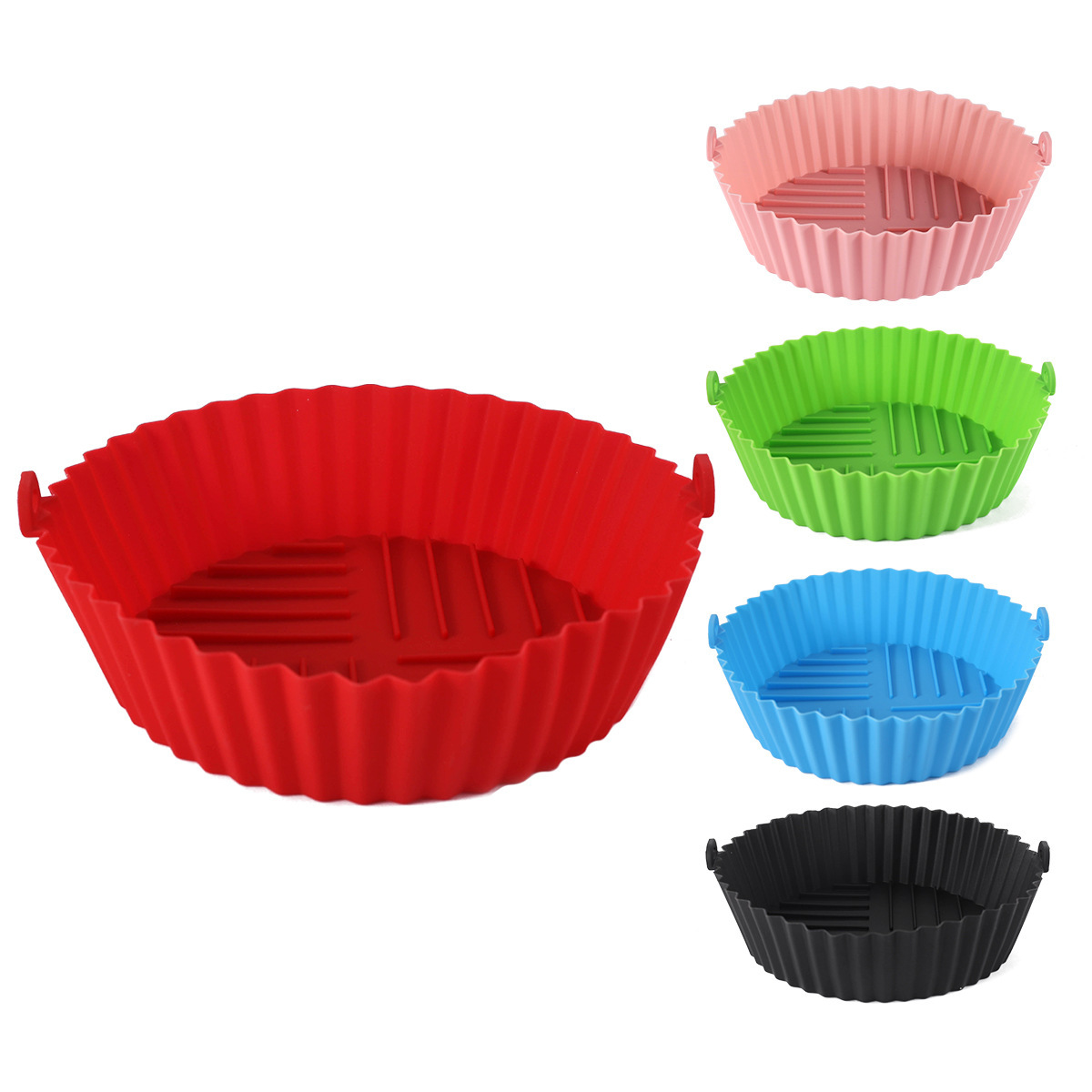 Rojo - bandeja redonda para freidora de aire, tamaño pequeño