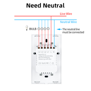 TUYA WiFi Smart Touch <strong>Switch</strong> 1/2/3/4 Gang 110-250V Smart Life Wall Button Smart <strong>Light</strong> <strong>Switch</strong> Alexa Google Smart Home Assistant - Product Image 2
