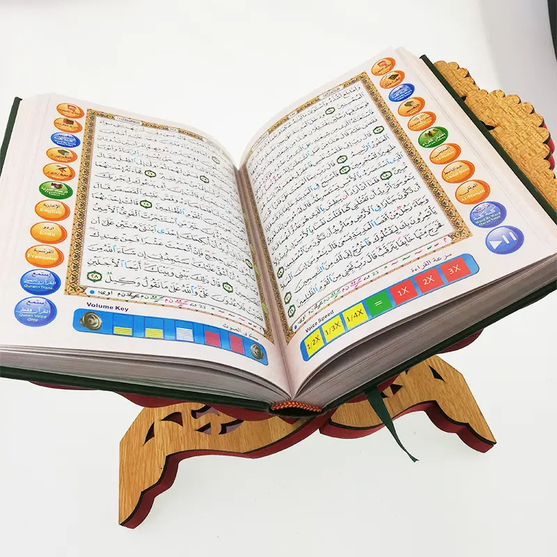 Pabrik Grosir Arab Kayu Quran Rak Buku Islam Suci Ukiran Kayu Pinus